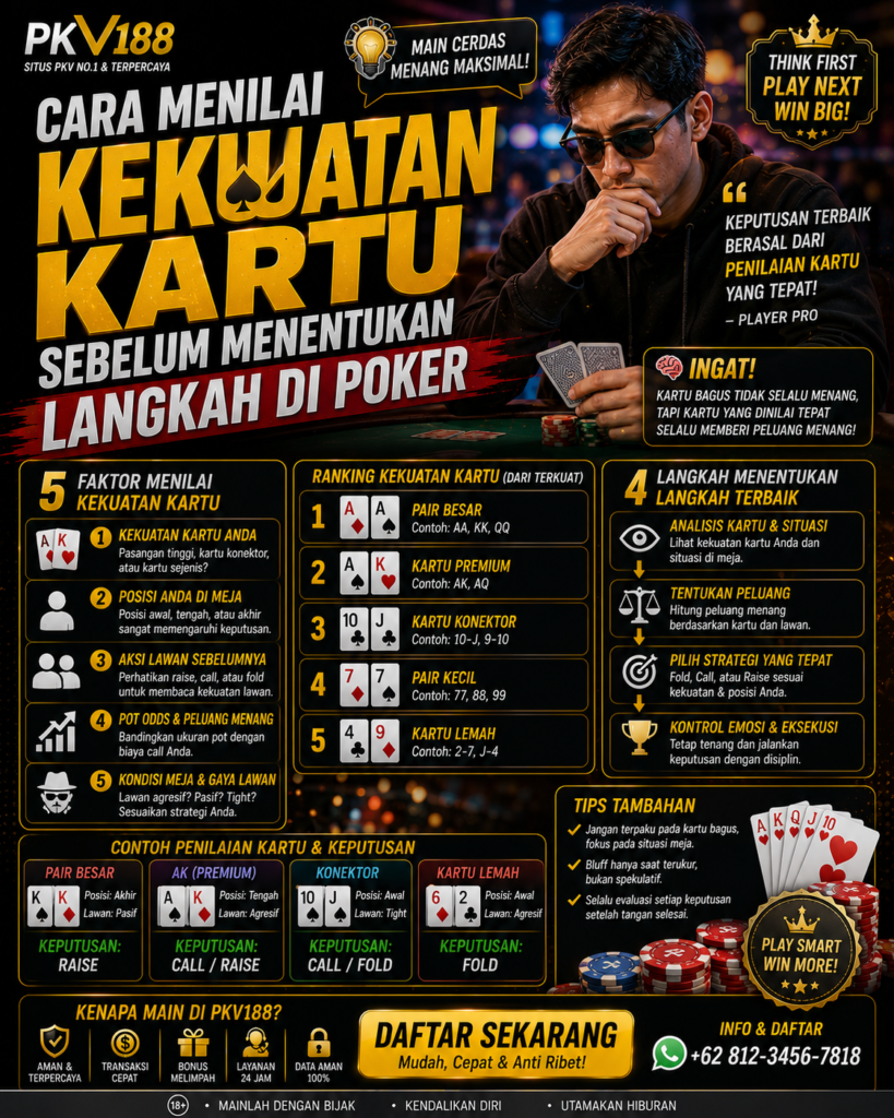 Cara Menilai Kekuatan Kartu Sebelum Menentukan Langkah di Poker 105c3256 68f4 4245 9e40 b6adf2adb885