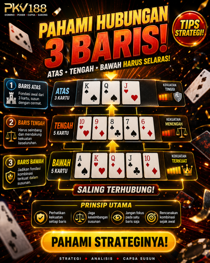 Memahami Hubungan Baris Atas, Tengah, dan Bawah dalam Capsa SusunMemahami Hubungan Baris Atas, Tengah, dan Bawah dalam Capsa Susun 4631c215 fb6a 4d74 9d8c f68260d2514a