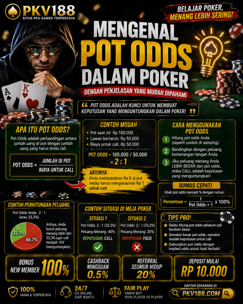 Mengenal Pot Odds dalam Poker dengan Penjelasan yang Mudah Dipahami a0c05bc4 c34c 442c a5cf 4eb8868093cc